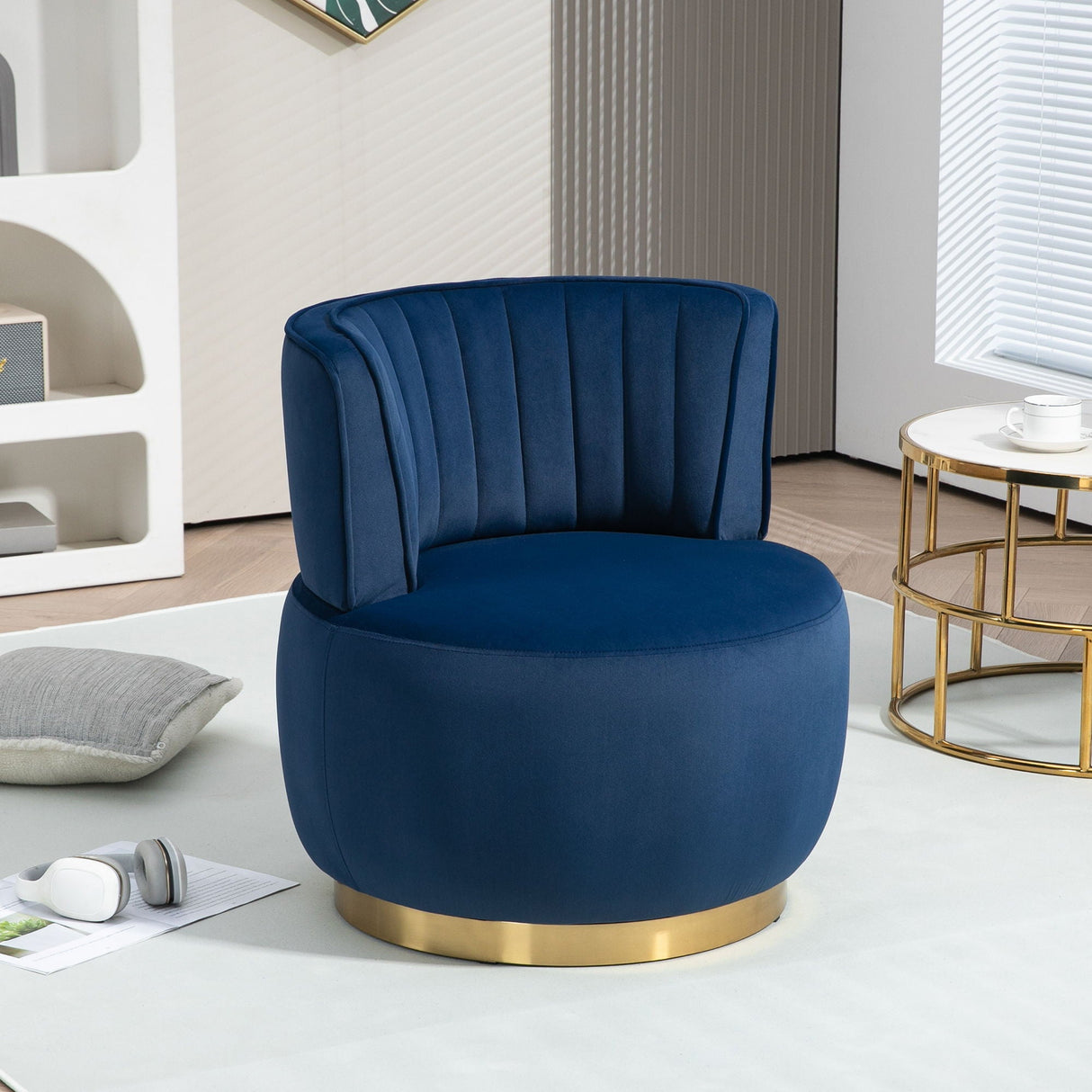 360 Degree Swivel Cuddle Barrel Accent Sofa Chair