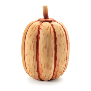 Carved Fir Wood Pumpkin Decor (Set of 2)