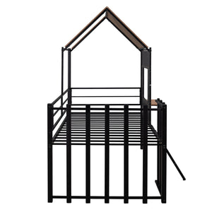 Loft Bed With Roof, Window, Guardrail, Ladder