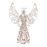 Jeweled metal angel tree topper 13"h