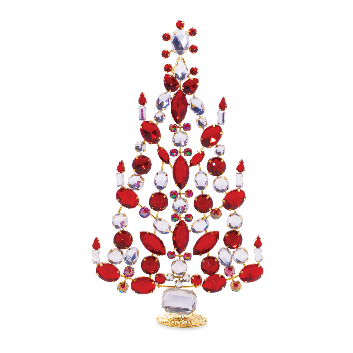 Jeweled metal christmas tree (ste of 2)
