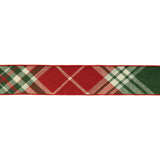 Plaid pattern wired ribbon 4" x 5 yds.