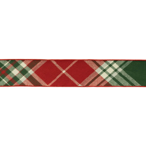 Plaid Pattern Wired Ribbon 4" x 5 Yds.