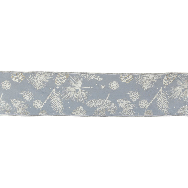 Pine-and-pinecone-print-wired-ribbon-(set-of-2)-Ribbons-&-Trim