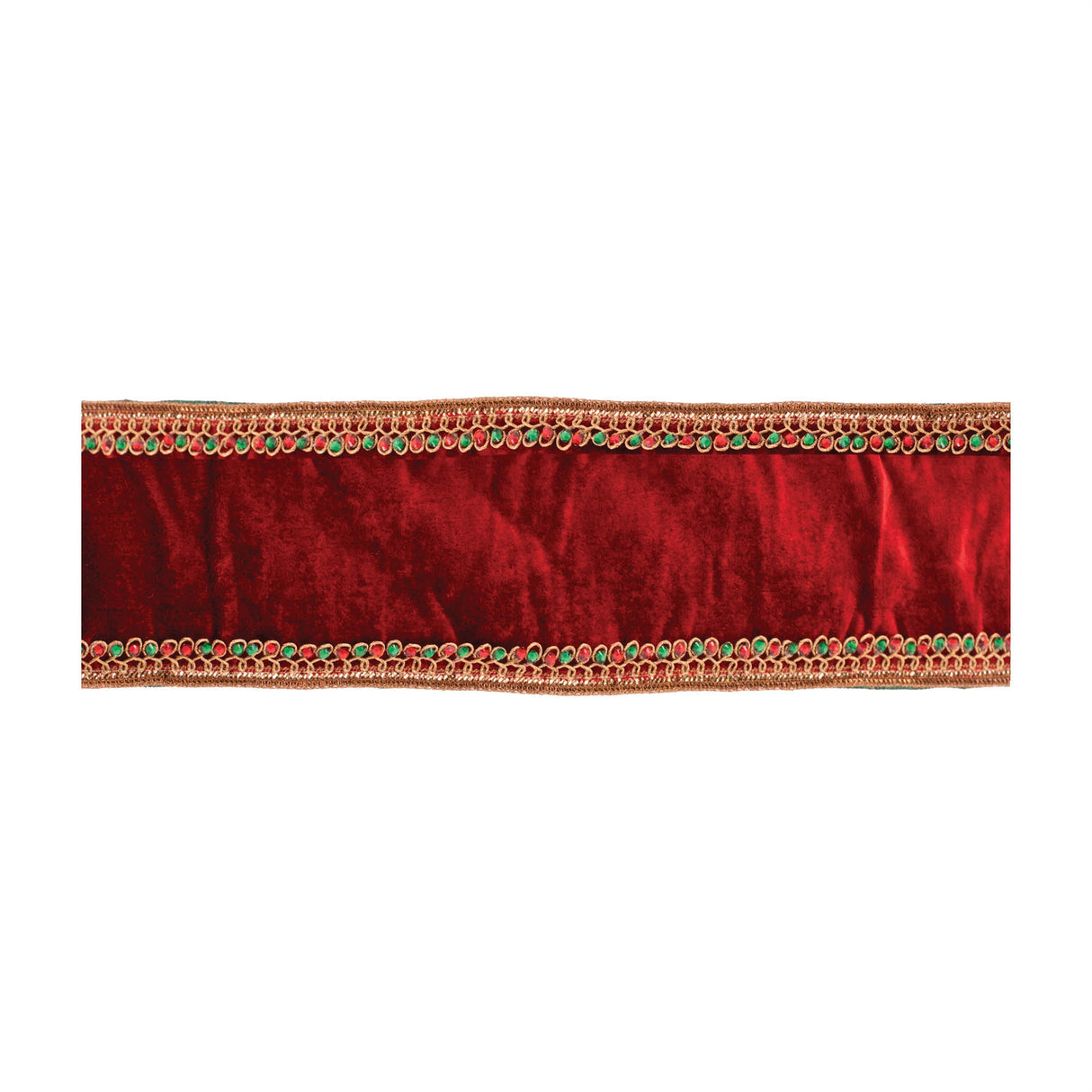 Jewel trim wired ribbon 4" x 5 yds