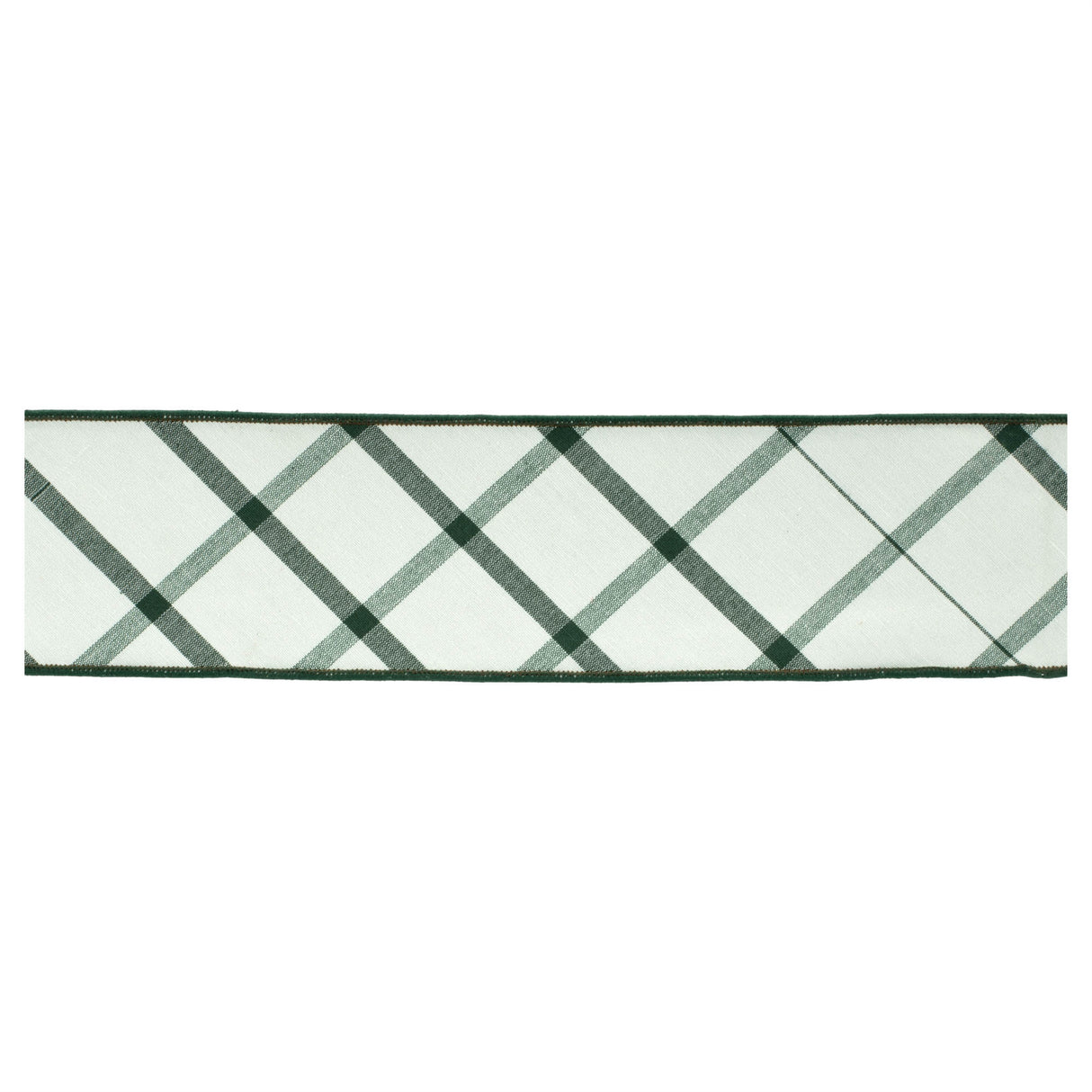 Plaid wired ribbon 4" x 5 yds