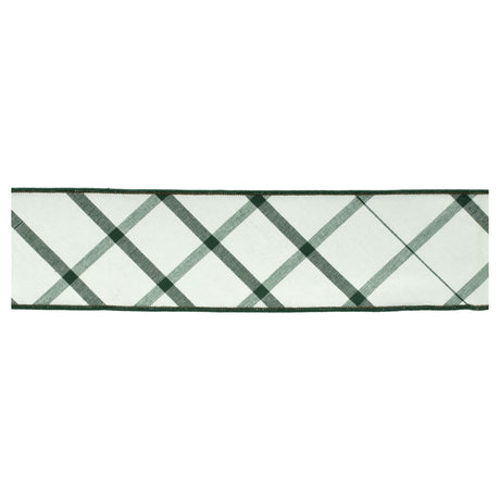 Plaid wired ribbon 4" x 5 yds