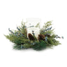 Mixed pine juniper candle holder 19"d