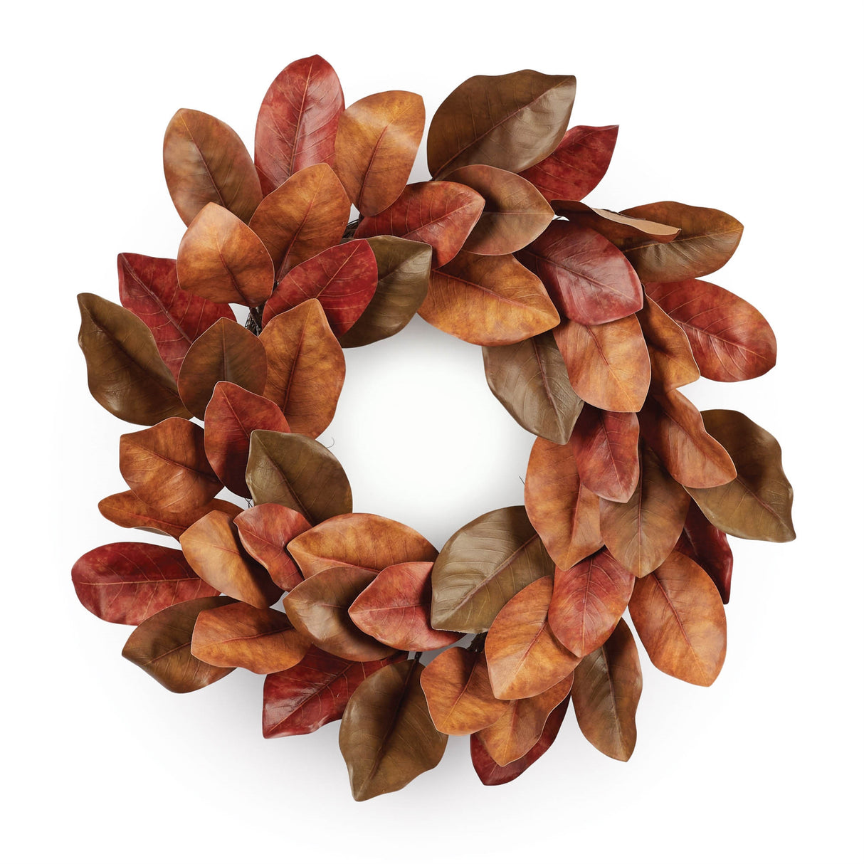Fall magnolia leaf wreath 24"d