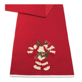 Embroidered candy cane table runner 72"l