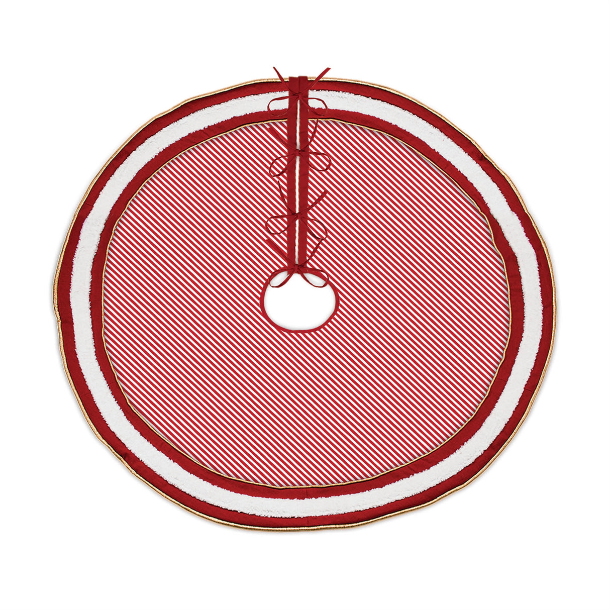 Peppermint striped tree skirt 48"d