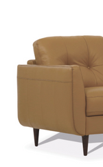 Radwan Camel Leather Loveseat (Assembled)