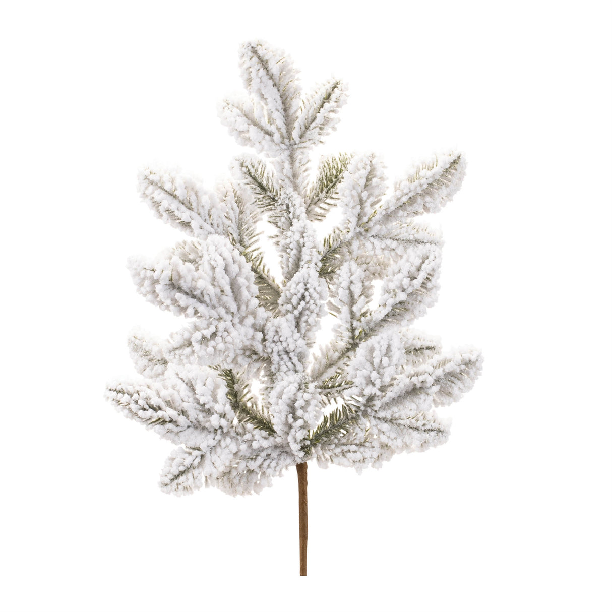 Flocked-pine-spray-(set-of-6)-Artificial-Flowering-Plants