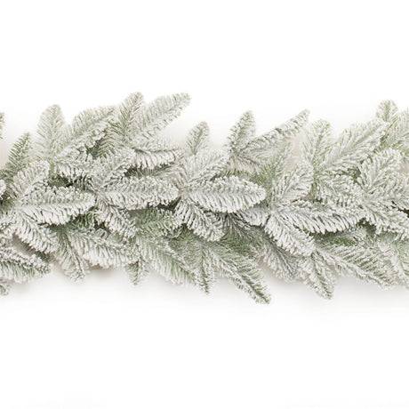 Flocked pine garland 6'l
