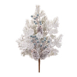 Flocked pine berry spray (set of 6)