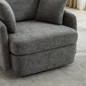 40.55"W Swivel Accent Chair With 2 Throw Pillows