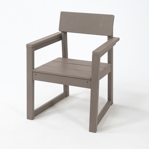 Antique Wood Color HDPE Outdoor & Garden Armchairs with Backrest