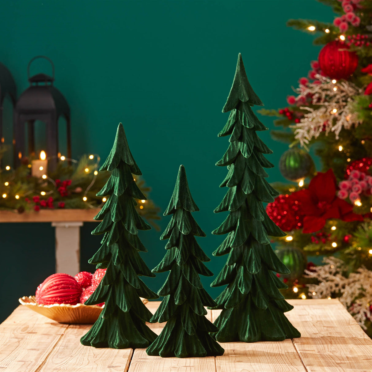 Velvet pine tree (set of 3)
