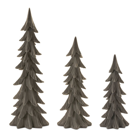Velvet pine tree (set of 3)