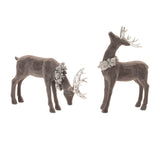 Velvet holiday deer figurine (set of 2)