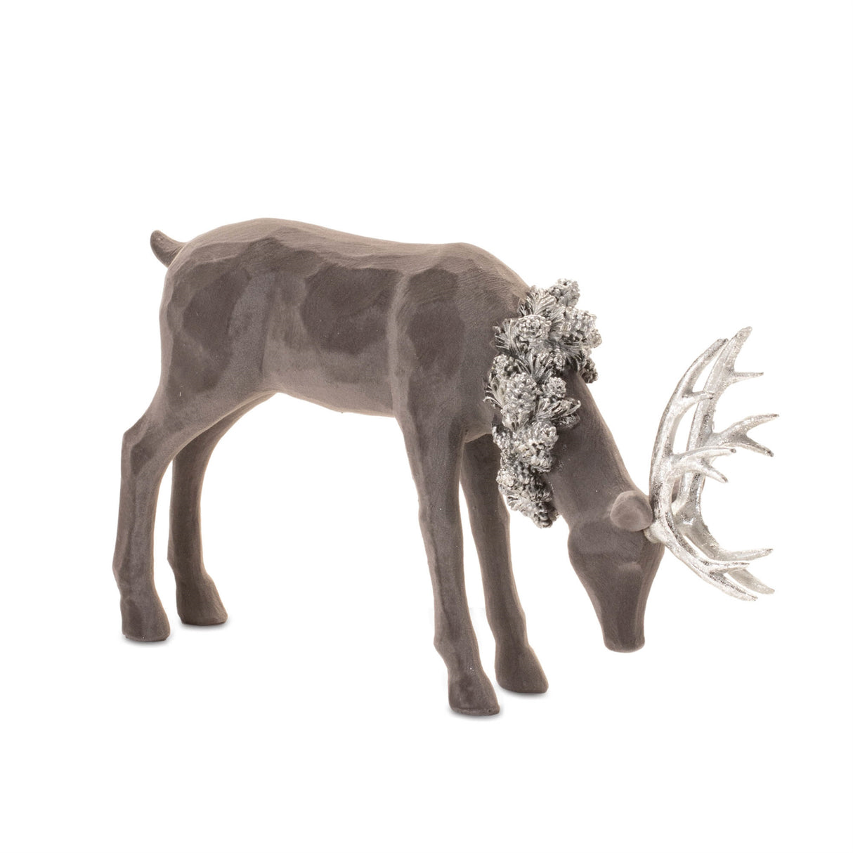 Velvet holiday deer figurine (set of 2)