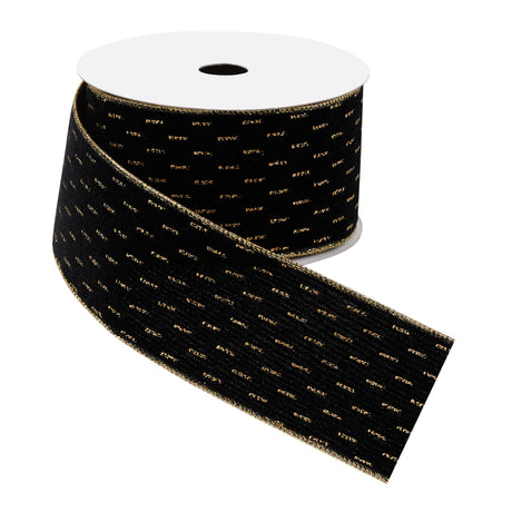 Black wired ribbon (set of 2)