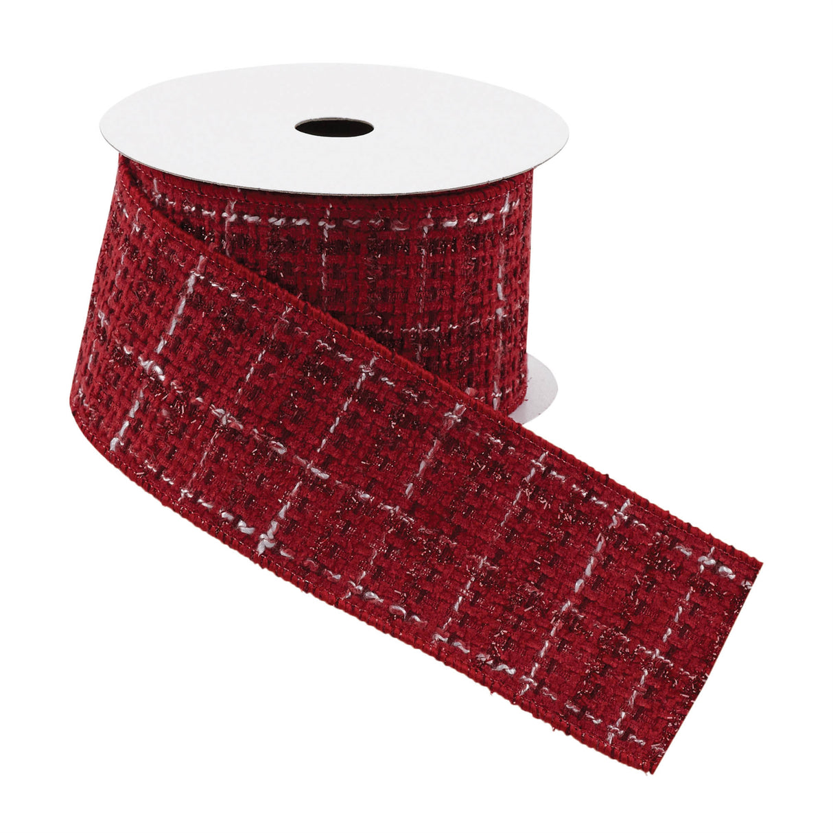 Tattersall plaid wired ribbon 2.5" x 5 yds.