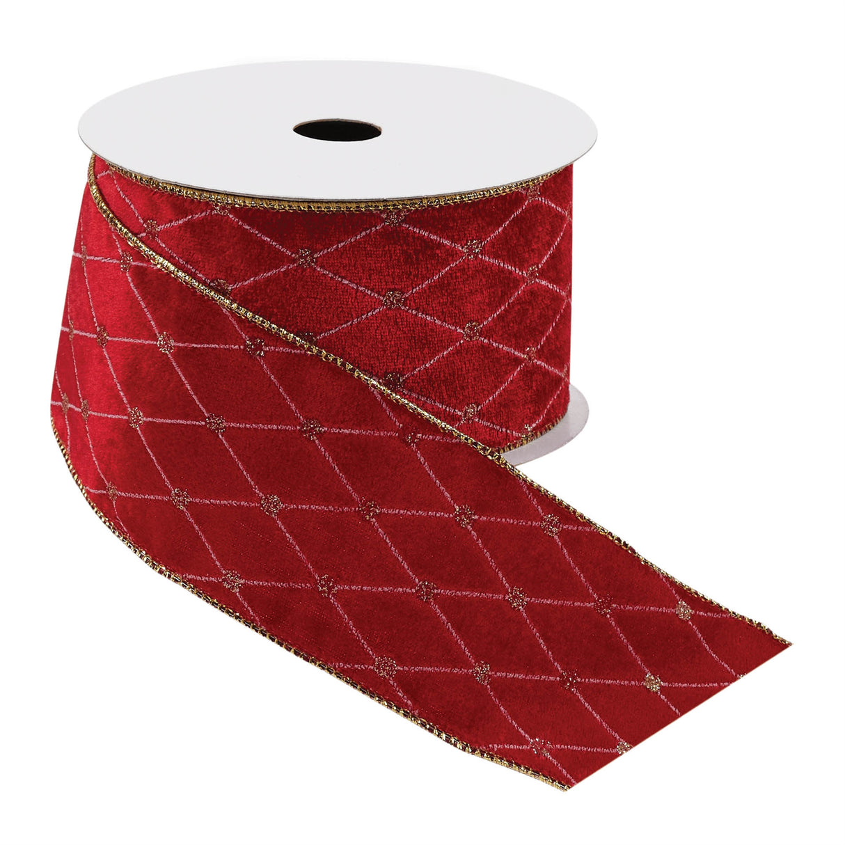 Diamond pattern wired ribbon 2.5" x 5 yds.
