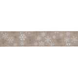 Snowflake print wired ribbon 2.5" x 10 yds.