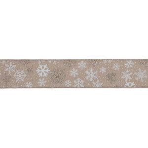 Snowflake Print Wired Ribbon 2.5" x 10 Yds.