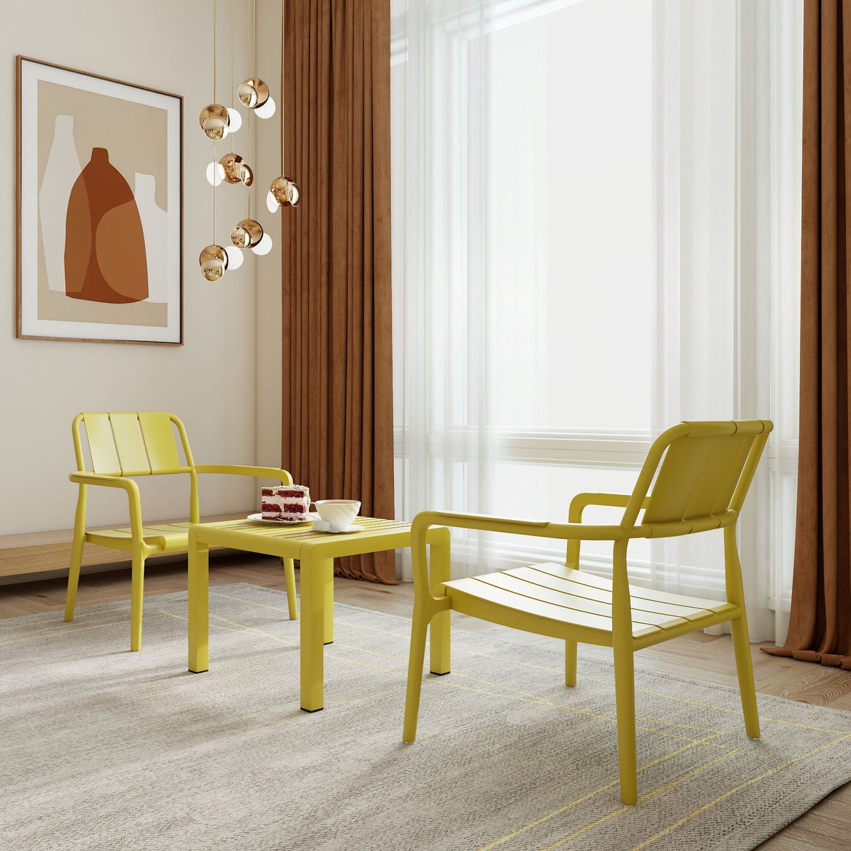 3 Piece Indoor / Outdoor Leisure Table And Chair Set