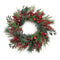 Mixed pine berry and ornament wreath 24"d