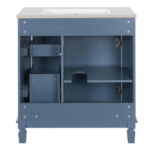 Bathroom Vanity With Sink, Cabinet With 2 Drawers And Adjustable Shelf