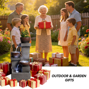 LED Waterfall Fountain Outdoor For Garden - Gray