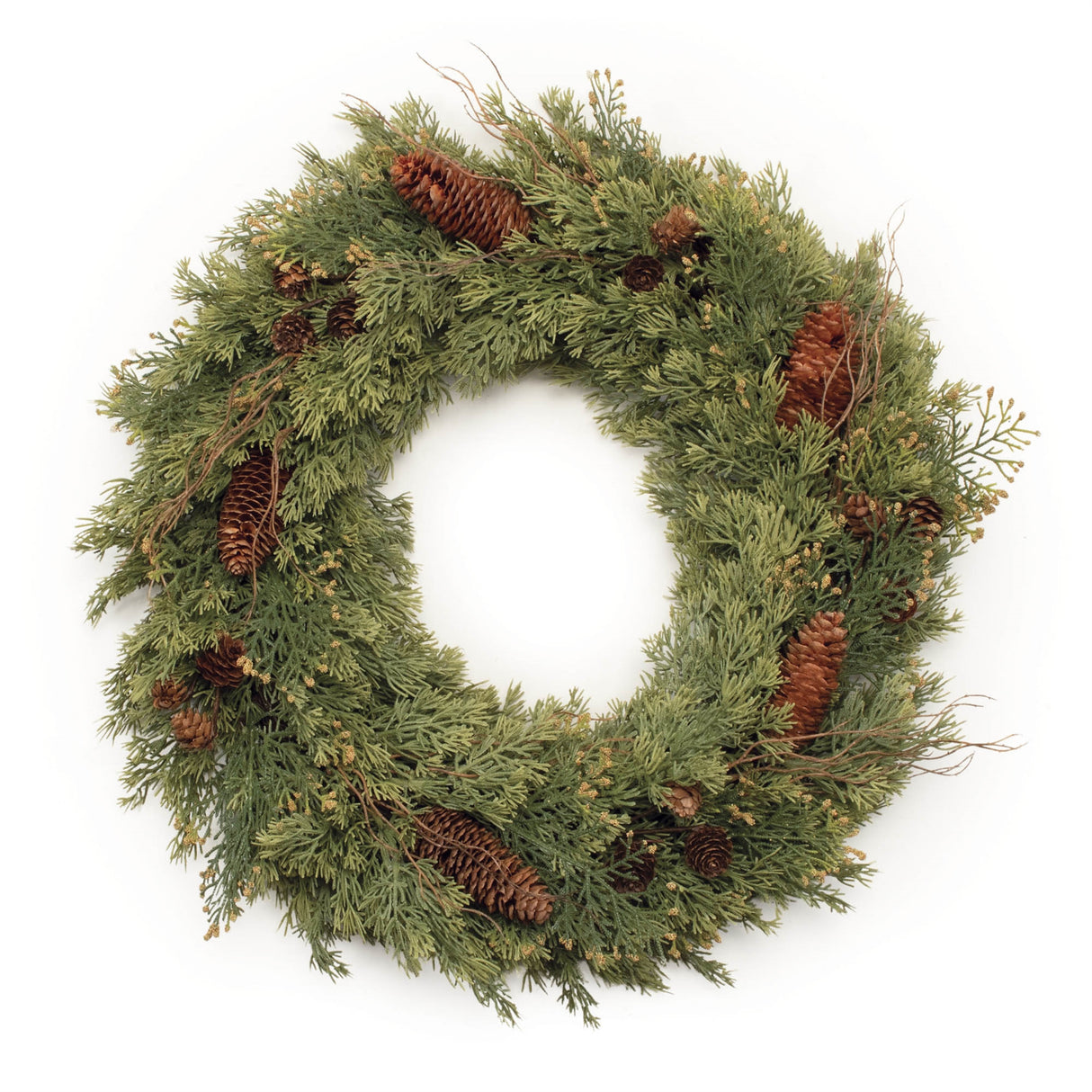 Pine and pinecone wreath 22"d