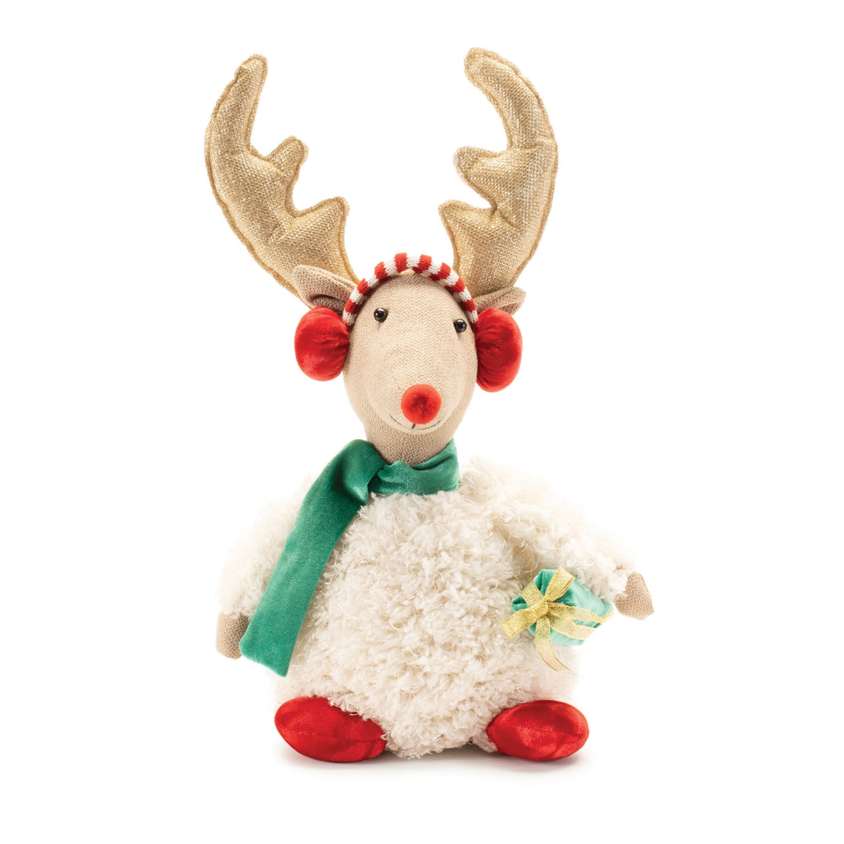 Plush reindeer shelf sitter 15.5"h