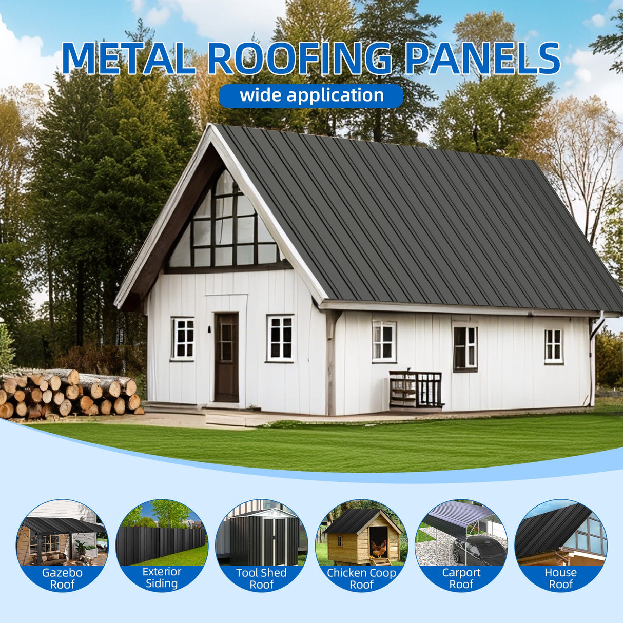 Metal Roof Panel (72.8 In) - 25 Pack