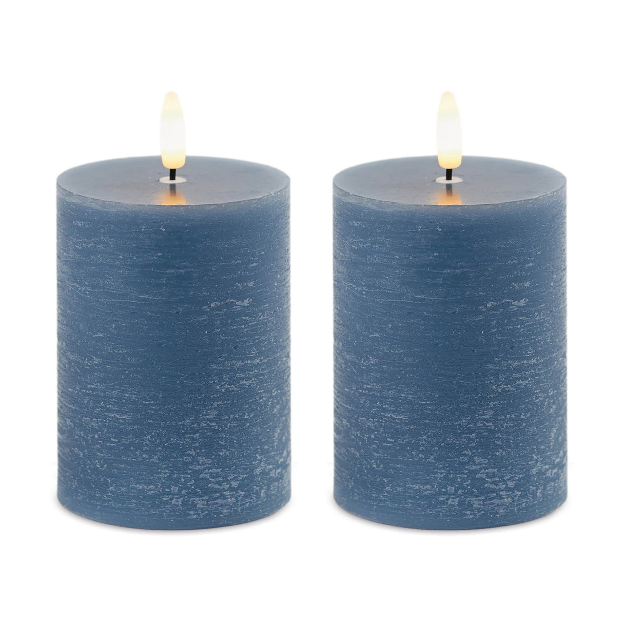 FIA Wick Blue Pillar Candle (Set of 2)