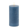 Fia wick blue pillar candle (set of 2)