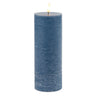 Fia wick blue pillar candle (set of 2)