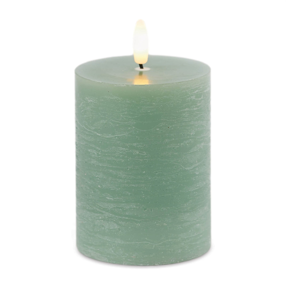 Fia wick green pillar candle (set of 2)