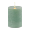 Fia wick green pillar candle (set of 2)