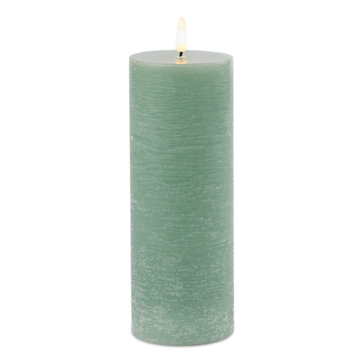 Fia wick green pillar candle (set of 2)