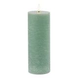 Fia wick green pillar candle (set of 2)