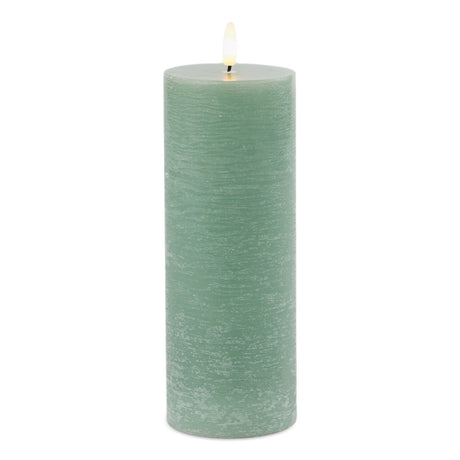 Fia wick green pillar candle (set of 2)