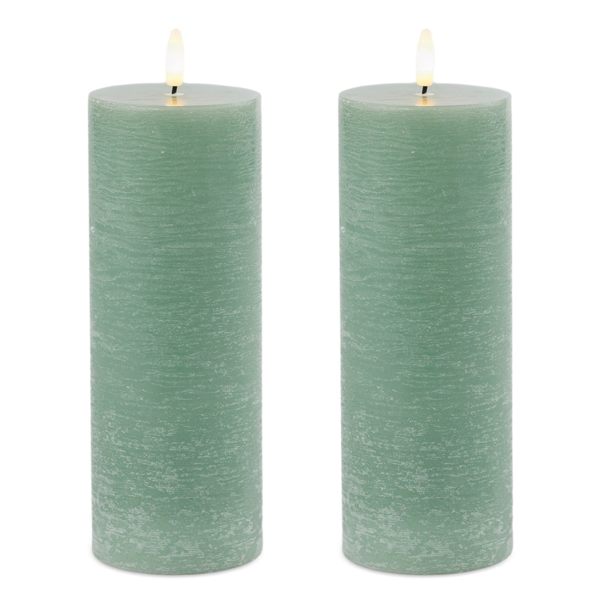 FIA Wick Green Pillar Candle (Set - 2)