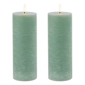 FIA Wick Green Pillar Candle (Set - 2)