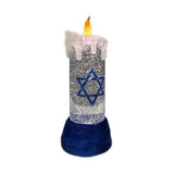 Hanukkah Candle Snow Globe 9.5"H