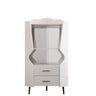 Corner Bar Cabinet With Mirrored Back, 2 Open Shelves & 2 Drawers