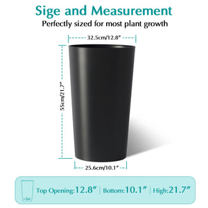 2 Pack Tall 21.7 in Modern Square Planters for Indoor and Outdoor Use
